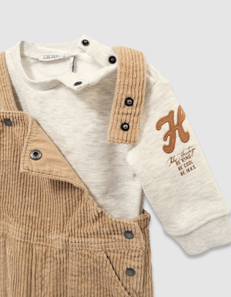 Set Truien en tuinbroek ribvelours babyjongens-6 Set Truien en tuinbroek ribvelours babyjongens-6