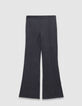Pantalón flare 2 en 1 gris falda extraíble niña-3