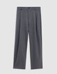 Pantalon de costume large gris faux-uni Homme-6