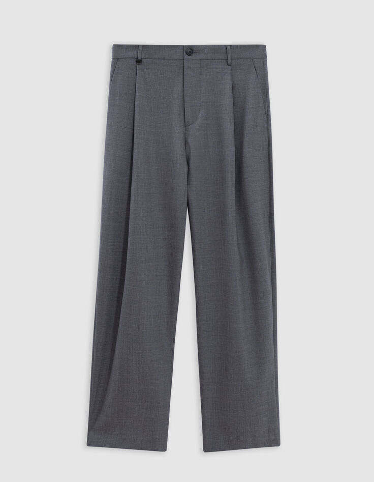 Pantalon de costume large gris faux-uni Homme-6