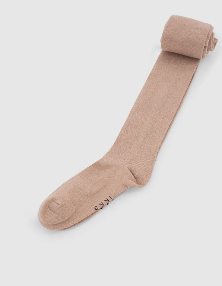 Leotardos beige claro punto lúrex niña-3