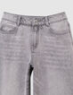 Grau gewaschene Mädchen-Large-Jeans-5