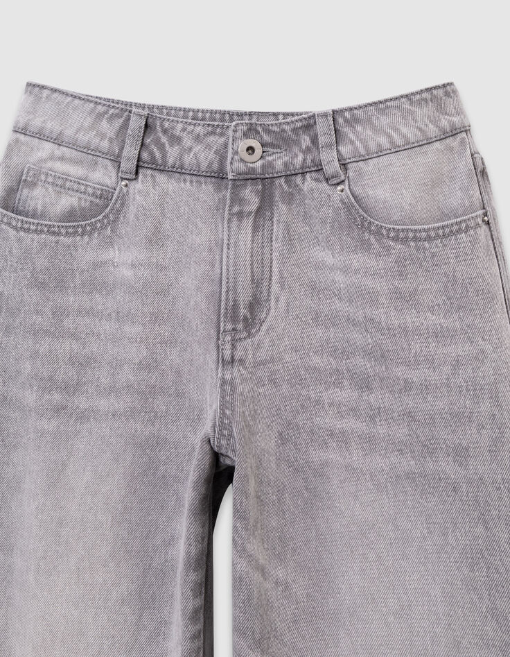Grau gewaschene Mädchen-Large-Jeans-5