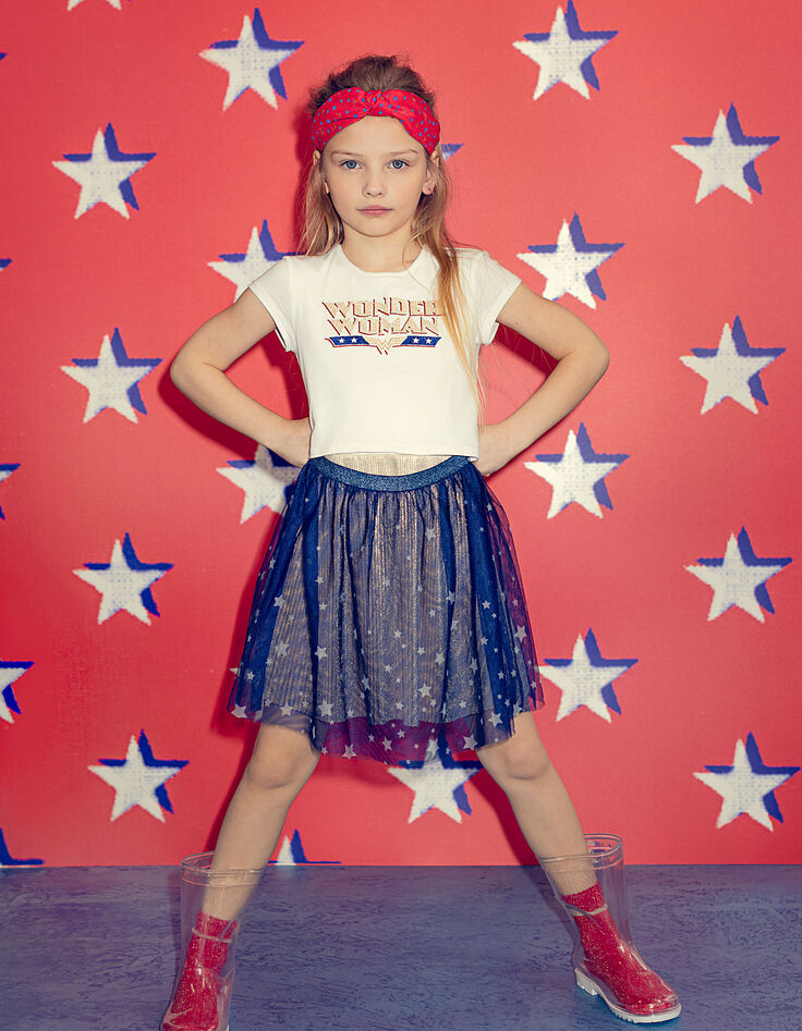 Wonder Woman plissé-jurk goud afneembare onderrok meisjes-1