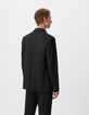 Schwarze UNTAILLIERTE Herrenanzugjacke Milano-Strick-3