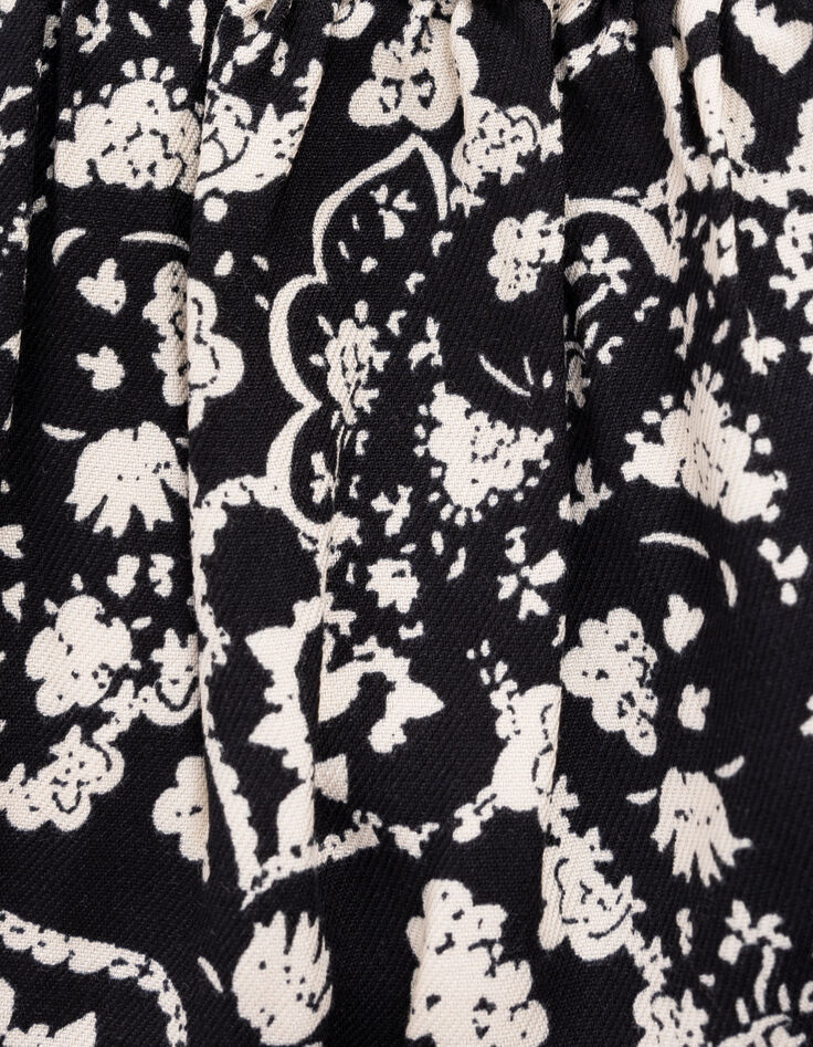 2-in-1-Rockkleid, schwarze Blumen, Strickjacke, Mädchen-8 2-in-1-Rockkleid, schwarze Blumen, Strickjacke, Mädchen-8