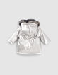 Zilveren parka gevoerd rubber luipaard babymeisjes-9
