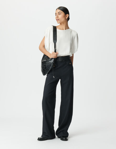 Mono bimaterial azul marino top blanco mujer - IKKS