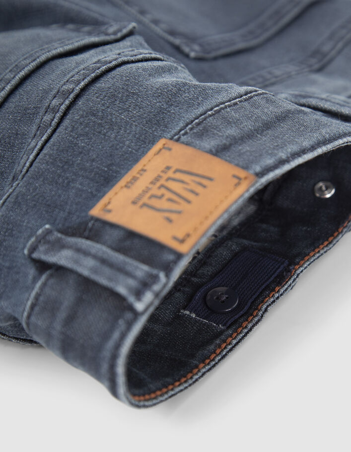 Blaue SLIM-Jungenjeans mit platzierter Used-Optik-7
