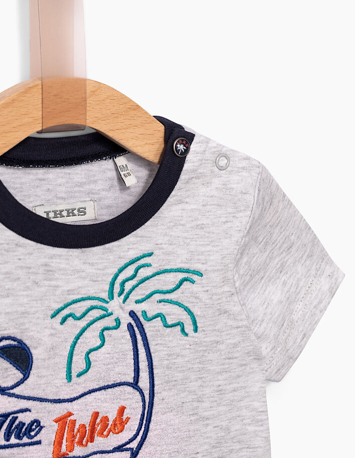 Baby boys' grey 'The IKKS Pool Party' Tshirt