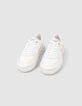 Women’s white leather K studded trainers-2