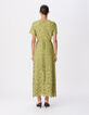 Robe longue verte dentelle d&eacute;coupes c&ocirc;t&eacute;s Femme-2