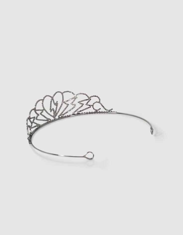 Diadema metal blanco strass rayos y corazones niña-3 Diadema metal blanco strass rayos y corazones niña-3