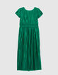 Vestido largo verde plisado niña-5