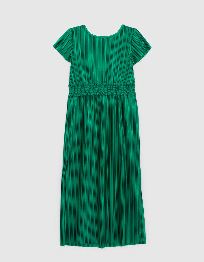Girls’ green pleated long dress - IKKS