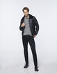 Men’s black minimalist Jacquard polo shirt-7