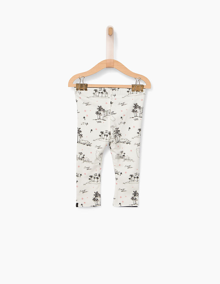 Leggings réversible gris et blanc bébé fille-6