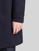 Marineblauer Herrentrenchcoat mit Futter und Kapuze-6