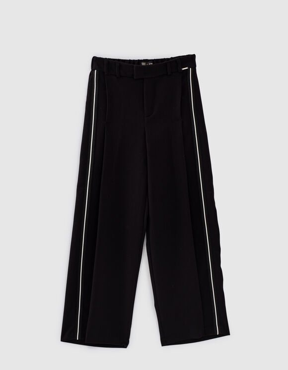 Girls’ wide-leg trousers with side braids and pleats