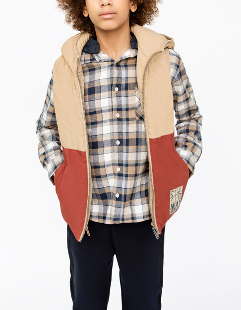 Parka 3 en 1 azul marino y plumas reversible niño