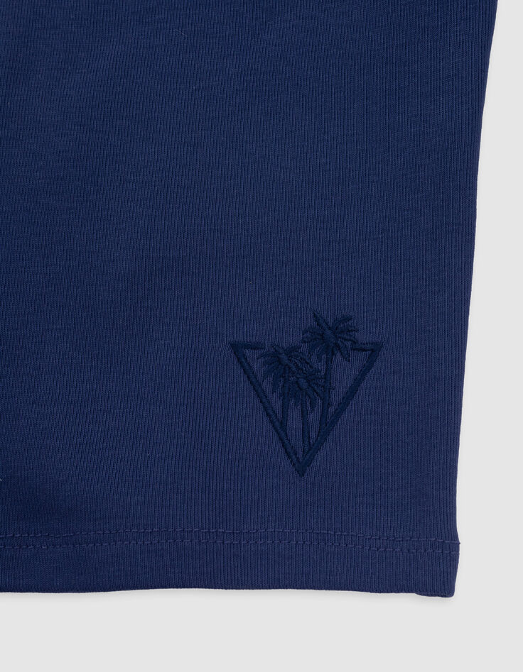 T-shirt bleu décolleté dos fille-5