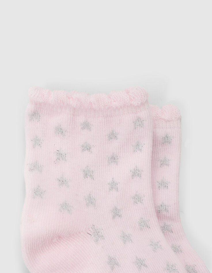 Baby girls’ pink, white and navy socks-6