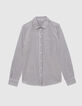 Chemise coton bio rayures gris clair Femme-5