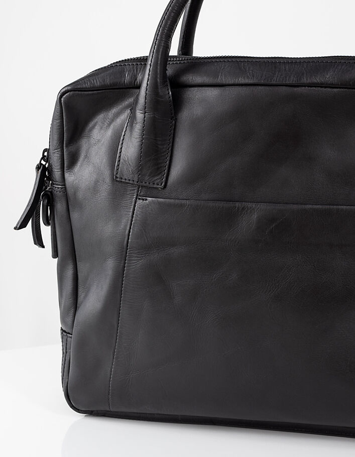 Men's black leather bag  - IKKS
