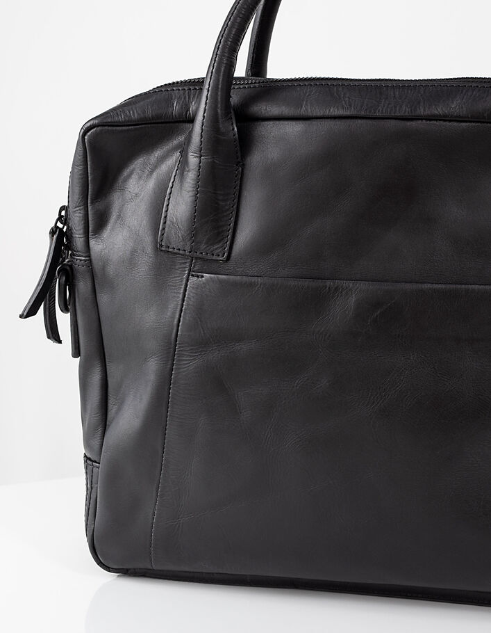 Sac noir en cuir homme - IKKS