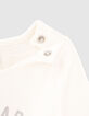 Baby girls’ ecru T-shirt with roller skate image-6