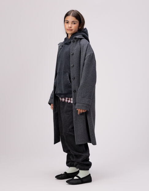 Girls’ grey long coat - IKKS