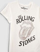 Girls’ white ROLLING STONES T-shirt with sequined tongue-2
