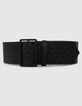 Ceinture large noire en cuir perforé Femme-3