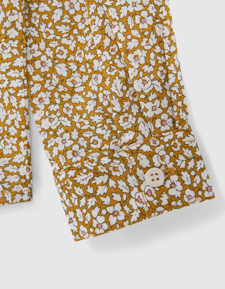 Boys' yellow shirt with floral Liberty® fabric-6