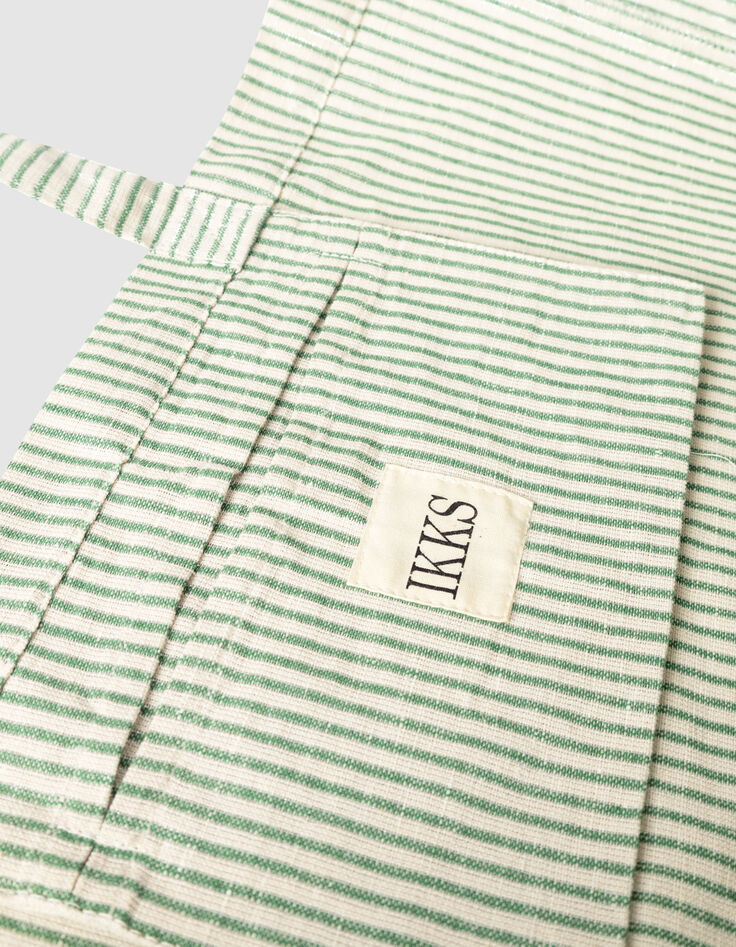 Sac cabas vert toile motif rayures transat-5