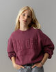 Sweat bordeaux maxi typo brodée fille-1