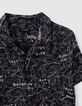 Boys’ navy Lenzing™ Ecovero™ viscose shirt, line drawing print-3