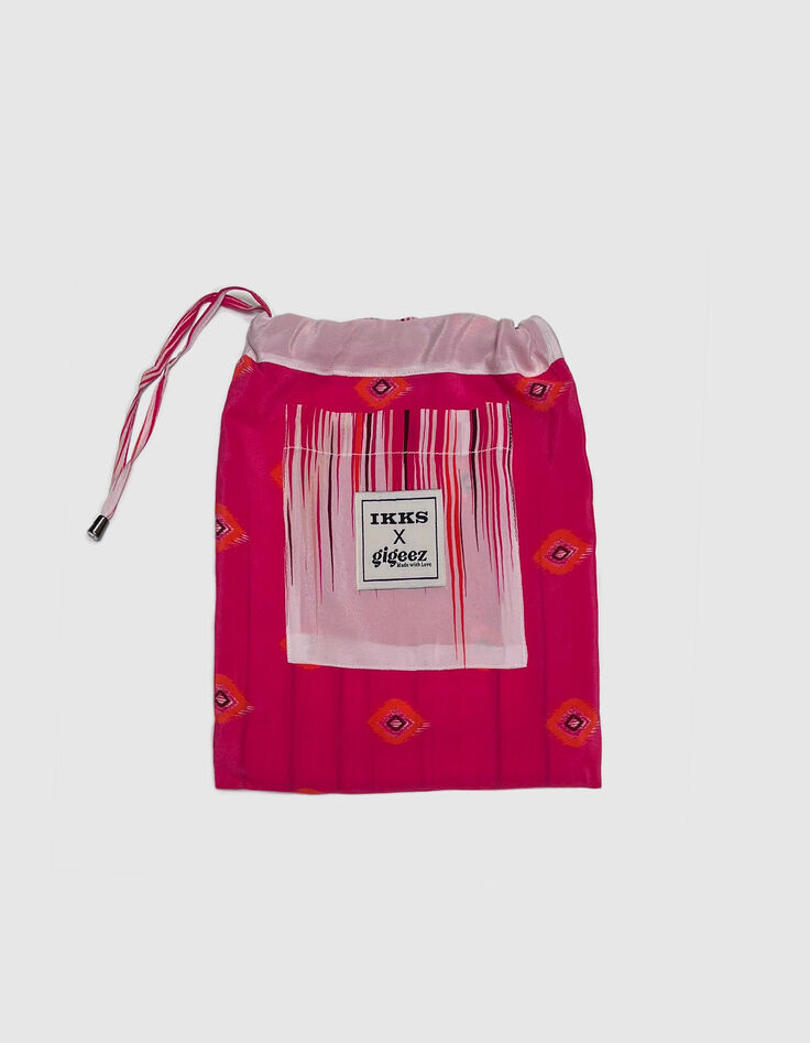 Robe longue fuchsia motif ethnique IKKS x GIGEEZ Femme-8