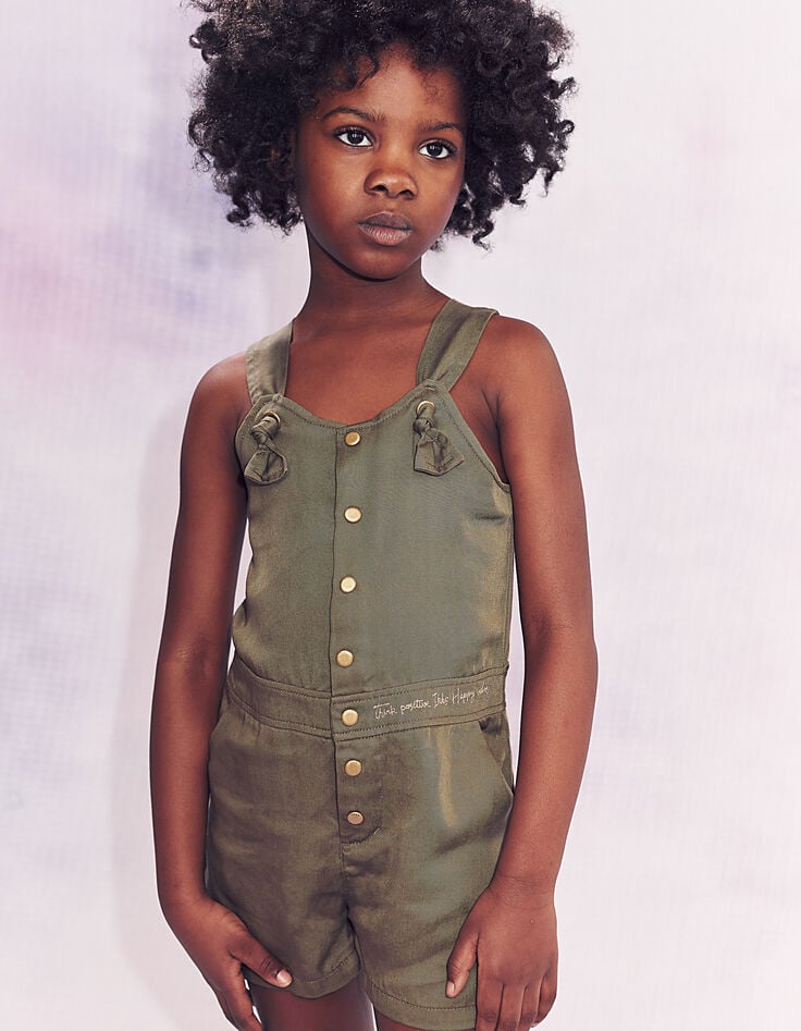 Combi short fluide kaki en Tencel© fille-1