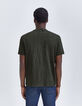 Kaki T-shirt jacquard camouflagemotief Heren-2