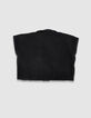 Cape noire col tailleur Femme-6