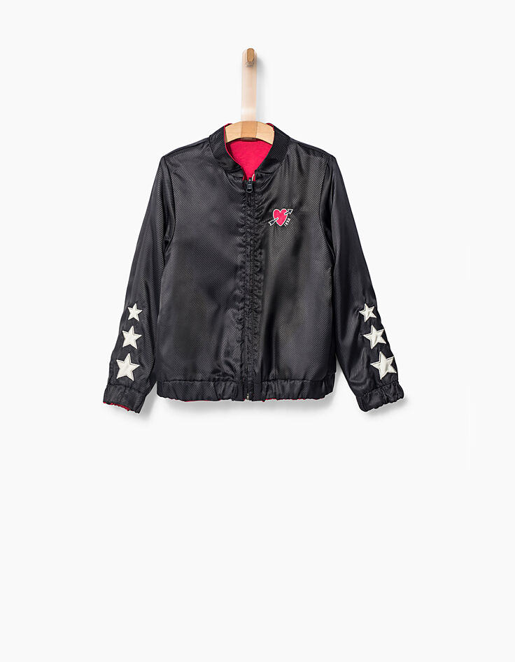 Blouson bombers réversible rose et marine fille-3