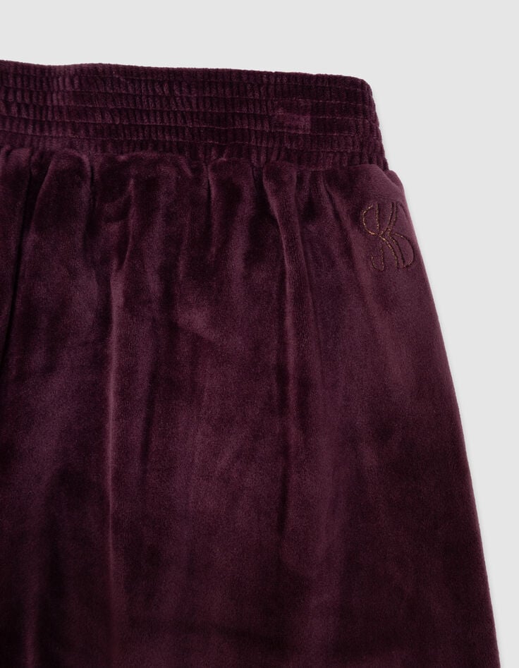 Girls’ burgundy velvet wide-leg joggers-6 Girls’ burgundy velvet wide-leg joggers-6