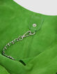Bolso hobo de ante verde cactus para mujer-4