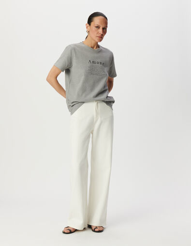 Grey short-sleeved T-shirt with slogan - IKKS