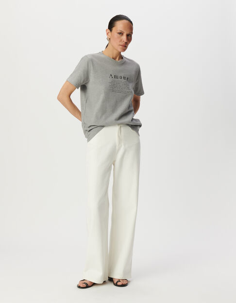 Grey short-sleeved T-shirt with slogan - IKKS