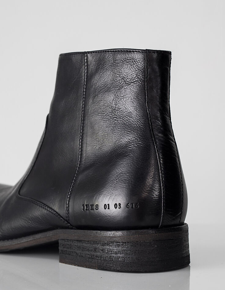 Boots noirs en cuir Homme-4
