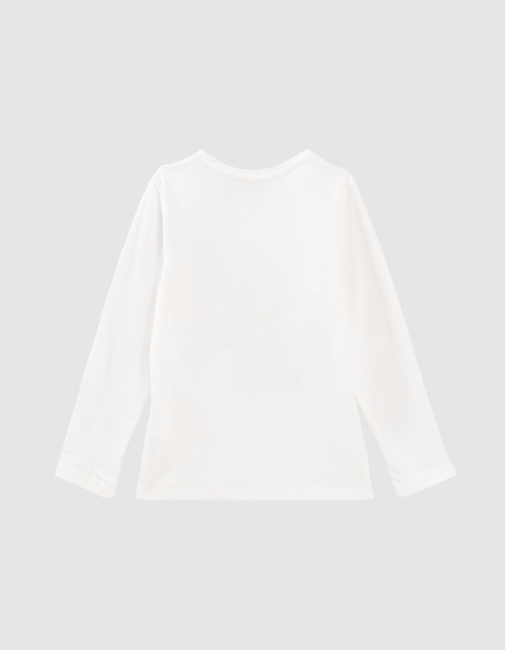 Cremeweißes Mädchenshirt mit Leopardenkatze-4