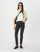 Tee-shirt oversize vert coton bio bi-mati&egrave;re Femme-1