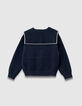 Pull marine tricot col marin fille-2